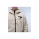 Napapijri T-Tynik Ανδρική Ζακέτα Fleece με Κουκούλα Εκρού