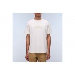 Napapijri Box Logo Ανδρικό Κοντομάνικο T-Shirt Εκρού