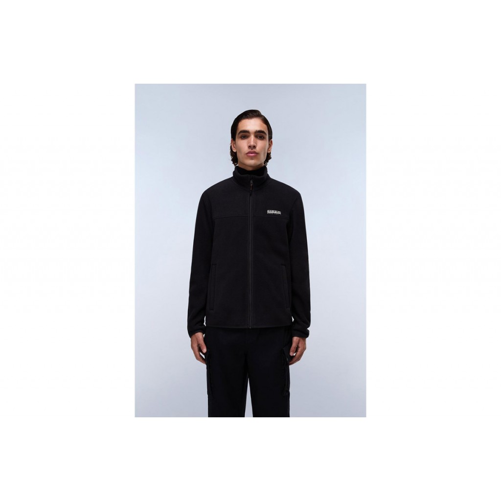 Napapijri T-Dergana Ανδρική Ζακέτα Fleece Μαύρη