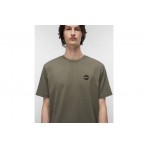 Napapijri Badge Ανδρικό Κοντομάνικο T-Shirt Λαδί