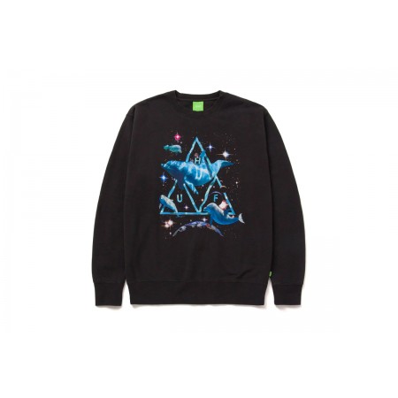 Huf Space Dolphins Wash Crew Hoodie Ανδρικό 