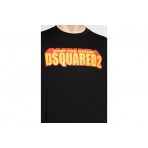 Dsquared2 Loose Fit Ανδρικό Κοντομάνικο T-Shirt Μαύρο