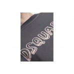 Dsquared2 Best Fade Cartoon Logo Ανδρικό Κοντομάνικο T-Shirt Γκρι Σκούρο