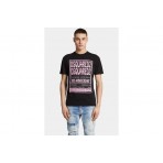 Dsquared2 Cool Fit Fashion Show Ανδρικό Κοντομάνικο T-Shirt Μαύρο, Ροζ