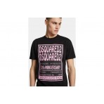 Dsquared2 Cool Fit Fashion Show Ανδρικό Κοντομάνικο T-Shirt Μαύρο, Ροζ