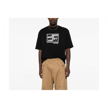 Dsquared2 Loose Fit Ανδρικό Κοντομάνικο T-Shirt Μαύρο, Λευκό