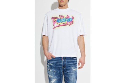 Dsquared2 Graphic Print T-Shirt Ανδρικό (S71GD1652 D20033 100)