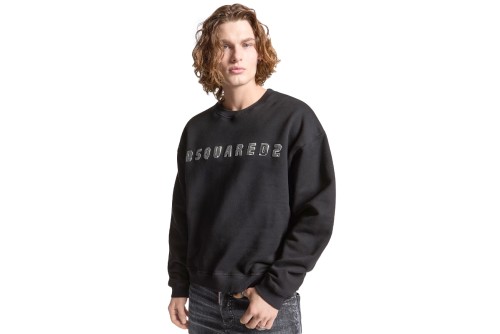 Dsquared2 Brushed Fleece Relax Fit Μπλούζα Με Λαιμόκοψη Ανδρική (S71GU0690 S25516 900)