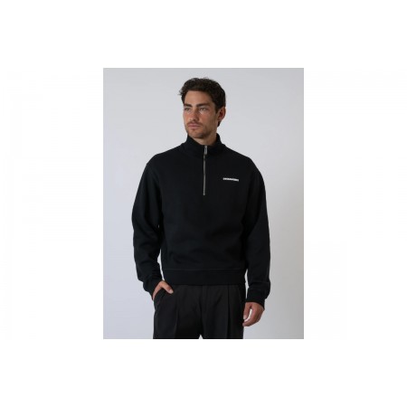 Dsquared2 Just Right Fit Ανδρική Μακρυμάνικη Μπλούζα με Φερμουάρ Μαύρη