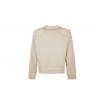Dsquared2 Cipro Loose Fit Μακρυμάνικη Μπλούζα με Λαιμόκοψη Μπεζ