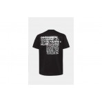 Dsquared2 Ceresio Map Cool Fit Ανδρικό Κοντομάνικο T-Shirt Μαύρο