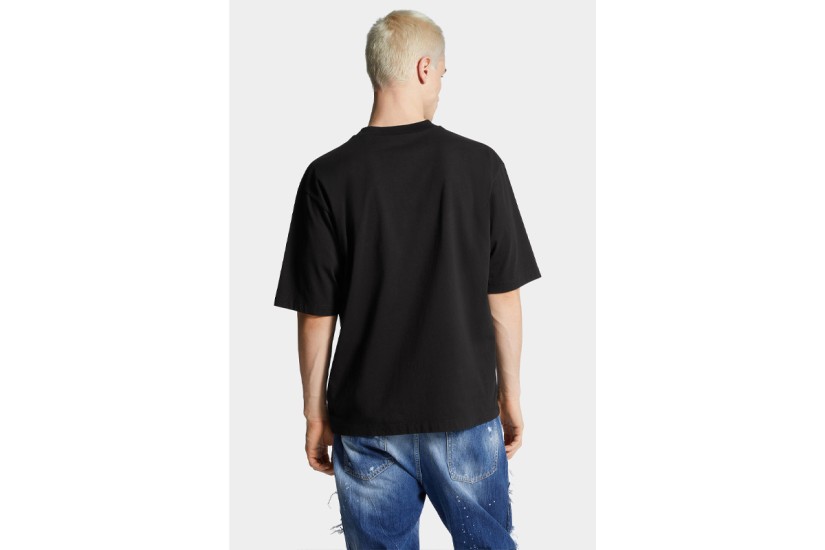Dsquared2 Loose Fit 3D Logo Ανδρικό Κοντομάνικο T-Shirt Μαύρο
