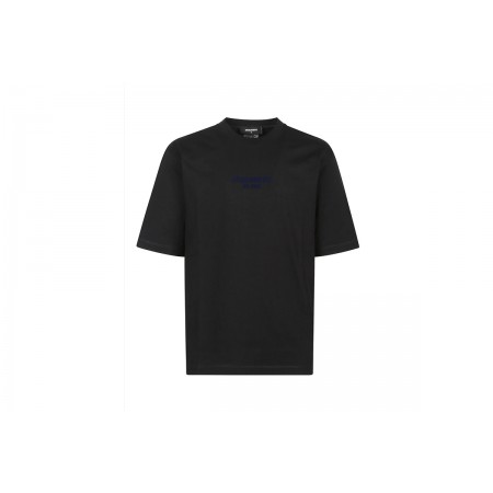 Dsquared2 Loose Fit Logo Ανδρικό Κοντομάνικο T-Shirt Μαύρο