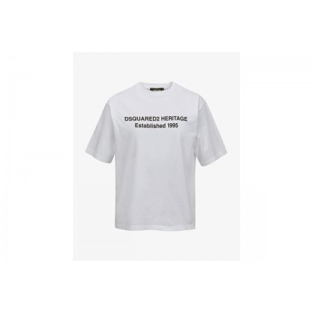 Dsquared2 Loose Fit Heritage Ανδρικό Κοντομάνικο T-Shirt Λευκό