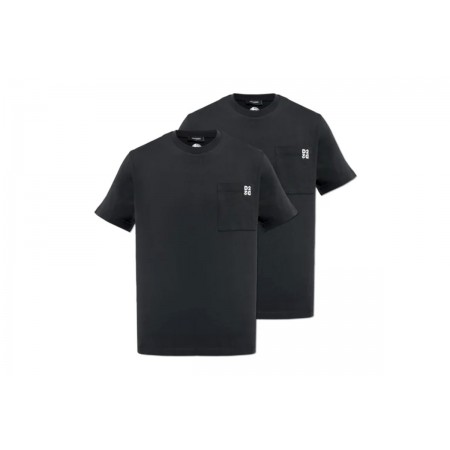 Dsquared2 Twin Pack Ανδρικά Κοντομάνικα T-Shirt Μαύρα 2 Τεμάχια