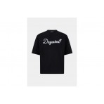 Dsquared2 Embroidered Loose Fit Ανδρικό Κοντομάνικο T-Shirt Μαύρο