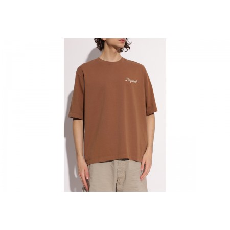 Dsquared2 Signature Loose Fit Ανδρικό Κοντομάνικο T-Shirt Καφέ