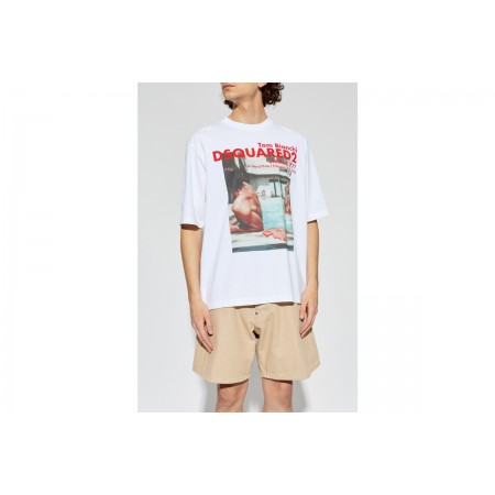 Dsquared2 X Tom Bianchi Ανδρικό Κοντομάνικο T-Shirt Λευκό
