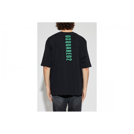Dsquared2 Technicolor Ανδρικό Κοντομάνικο T-Shirt Μαύρο