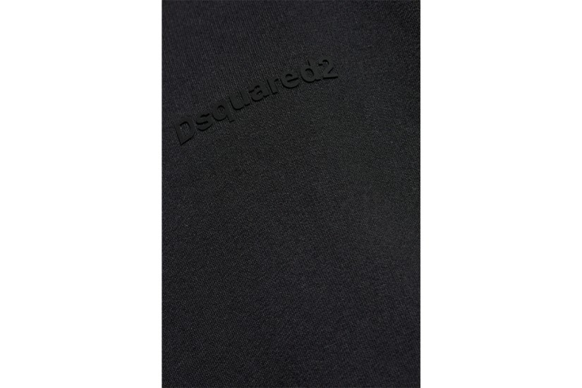 Dsquared2 Relax Fit Ανδρική Μακρυμάνικη Μπλούζα με Κουκούλα Μαύρη