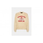 Dsquared2 Relax Fit Dirty Ανδρική Μακρυμάνικη Μπλούζα Εκρού