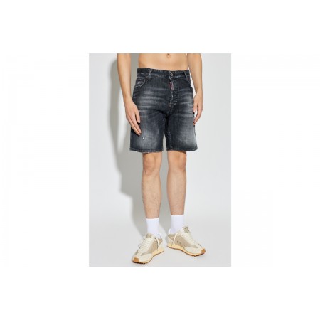 Dsquared2 Black Fog Wash Marine Ανδρική Βερμούδα Τζιν Μαύρη