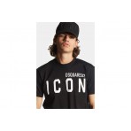 Dsquared2 Icon Cool Fit Ανδρικό Κοντομάνικο T-Shirt Μαύρο