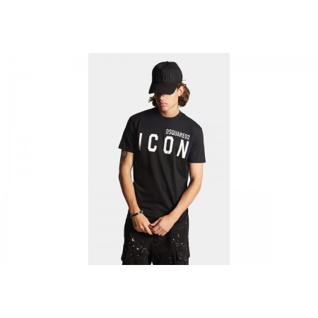 Dsquared2 Icon Cool Fit Ανδρικό Κοντομάνικο T-Shirt Μαύρο