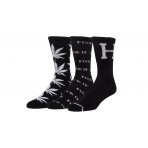 Huf Variety Unisex Κάλτσες μέχρι τη Γάμπα Μαύρες, Λευκές 3 Ζευγάρια