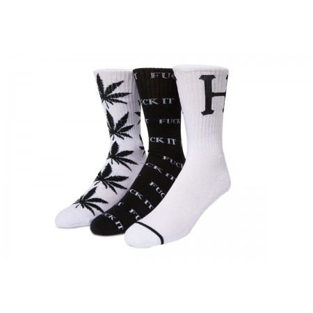 Huf Variety 3 Pack Sock Κάλτσες Ψηλές (SK00767 BLACK-WHITE)