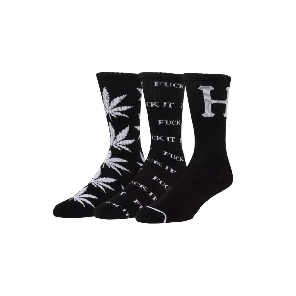 Huf Variety Ψηλές Κάλτσες 3 Ζευγάρια (SK00767 BLACK-WHITE)
