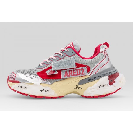 Dsquared2 Faster Ανδρικά Sneakers Γκρι, Κόκκινα, Εκρού
