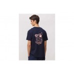 Blue Banana Navy Carven Ανδρικό Κοντομάνικο T-Shirt Μπλε Σκούρο, Ροζ