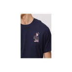Blue Banana Navy Carven Ανδρικό Κοντομάνικο T-Shirt Μπλε Σκούρο, Ροζ