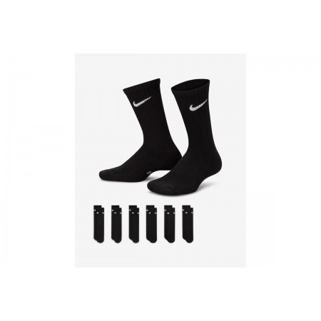 Nike Everyday Cushioned Ψηλές Κάλτσες Μαύρες 6 Ζευγάρια