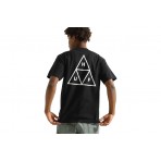 Huf Set Tt S-S Tee T-Shirt Ανδρικό (TS01953 BLACK)