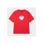 Huf Big Block Ανδρικό Κοντομάνικο T-Shirt Κόκκινο