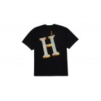 Huf Big H Ανδρικό Κοντομάνικο T-Shirt Μαύρο