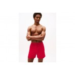 Tommy Jeans Flag Embroidery Mid Length Ανδρικό Μαγιό Σορτς Κόκκινο