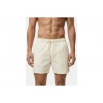 Tommy Jeans Flag Embroidery Mid Length Ανδρικό Μαγιό Σορτς Εκρού