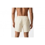 Tommy Jeans Flag Embroidery Mid Length Ανδρικό Μαγιό Σορτς Εκρού