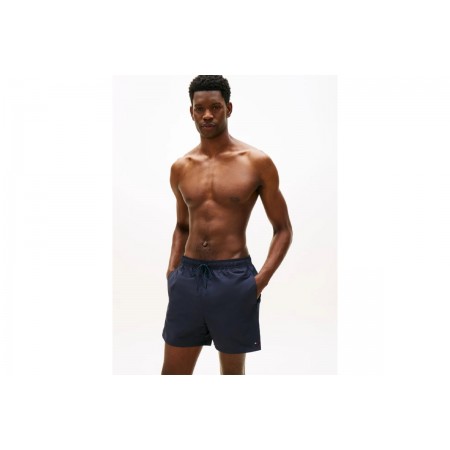 Tommy Jeans Tonal Logo Mid Length Ανδρικό Μαγιό Σορτς Μπλε