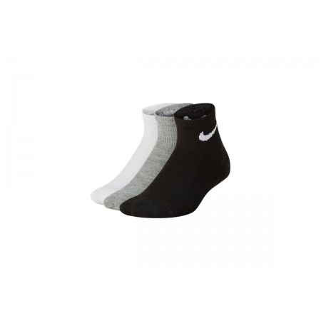 Nike Cushioned Παιδικές Κάλτσες Λευκές, Γκρι, Μαύρες 3 Ζευγάρια