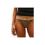 Tommy Jeans Print Γυναικείο Εσώρουχο String Μπεζ, Μαύρο