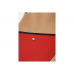 Tommy Jeans V String Side Tie Γυναικείο Μαγιό Bikini Bottom Μπλε Σκούρο, Κόκκινο