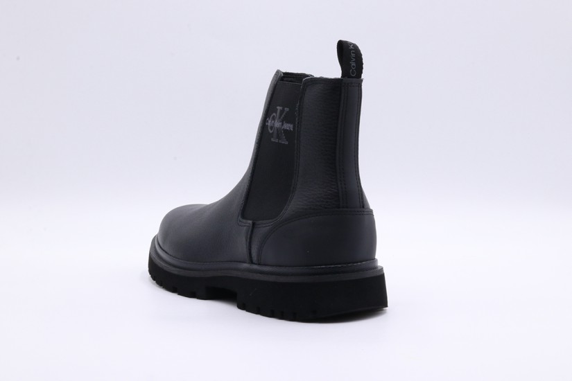 Calvin Klein Eva Mid Chelsea Leather Ανδρικά Μποτάκια Μόδας Μαύρα