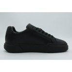 Calvin Klein Leather Signature Logo Ανδρικά Sneakers Μαύρα