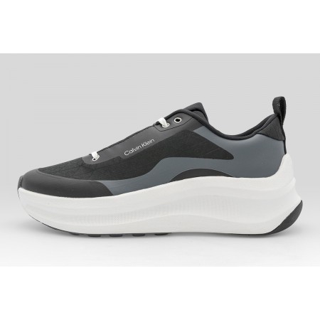 Calvin Klein Emblem Logo Chunky Runner Ανδρικά Sneakers Μαύρα, Λευκά