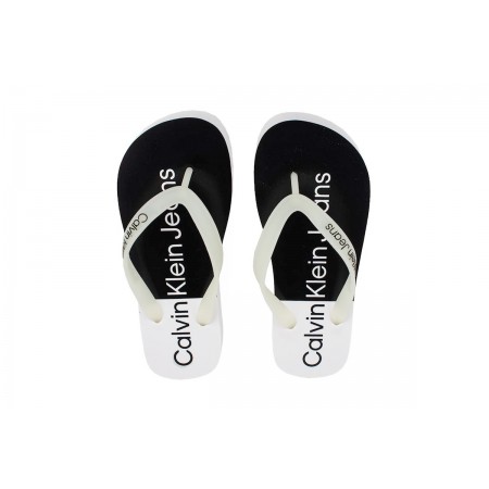 Calvin Klein Beach Sandal Flatform Σαγιονάρες Λευκές, Μαύρες