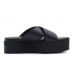 Calvin Klein Flatform Cross Ανοιχτά Γυναικεία Παπούτσια Μαύρα